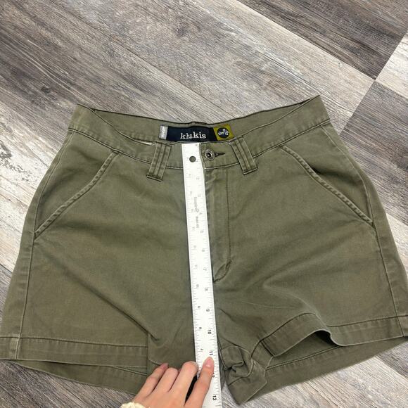 Vintage 90s Y2K Levi's Silver Tab Olive Green Women's 9 High Waist Khaki Shorts‎ - Picture 5 of 10